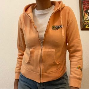 🌸 Vintage Y2K Roxy Orange Zip Up Jacket